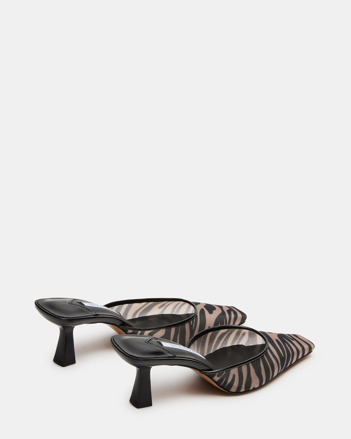 ALYSE Zebra Mesh Square-Toe Mule Women's Kitten Heel - Steve Madden
