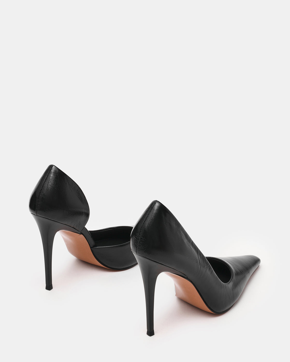 ELEGANT Black Leather Pointed-Toe Stiletto Pump Women's Heel - Steve Madden