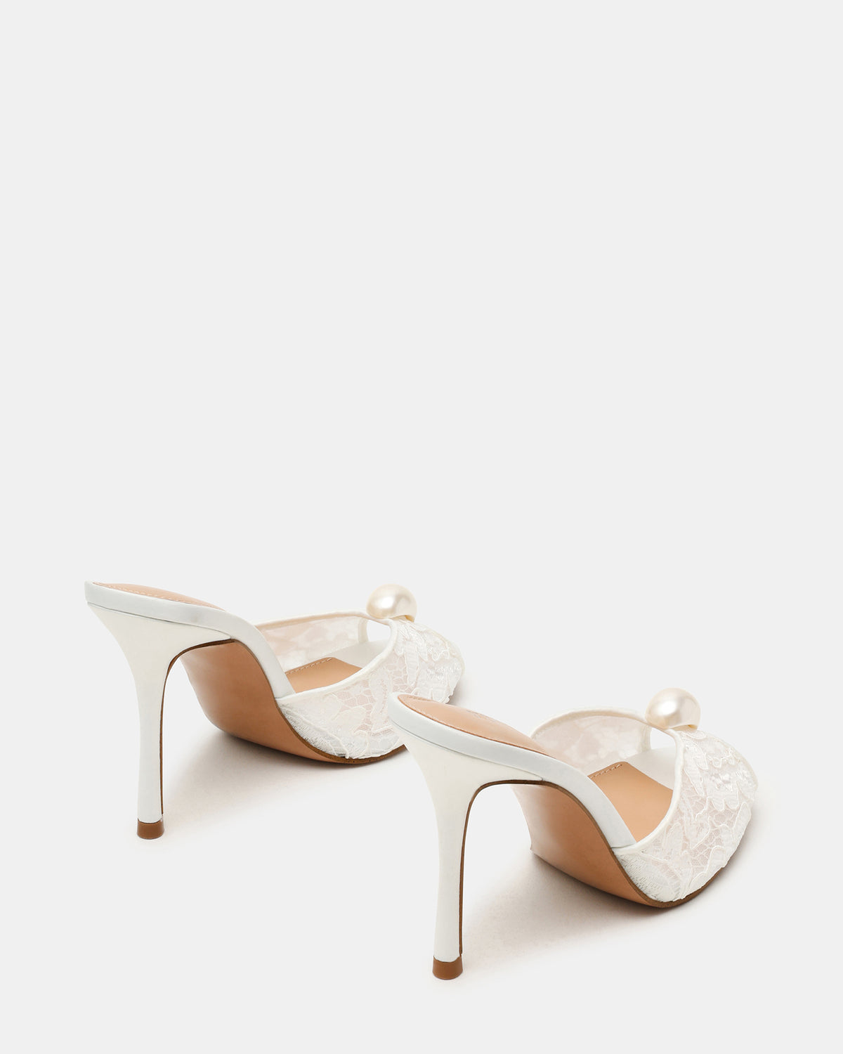 PRIYA Pearl White Lace Mule Women's Heel - Steve Madden