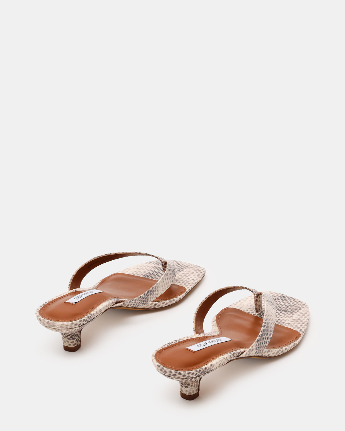 TRACIE Natural Snake Thong Strap Women's Kitten Heel - Steve Madden