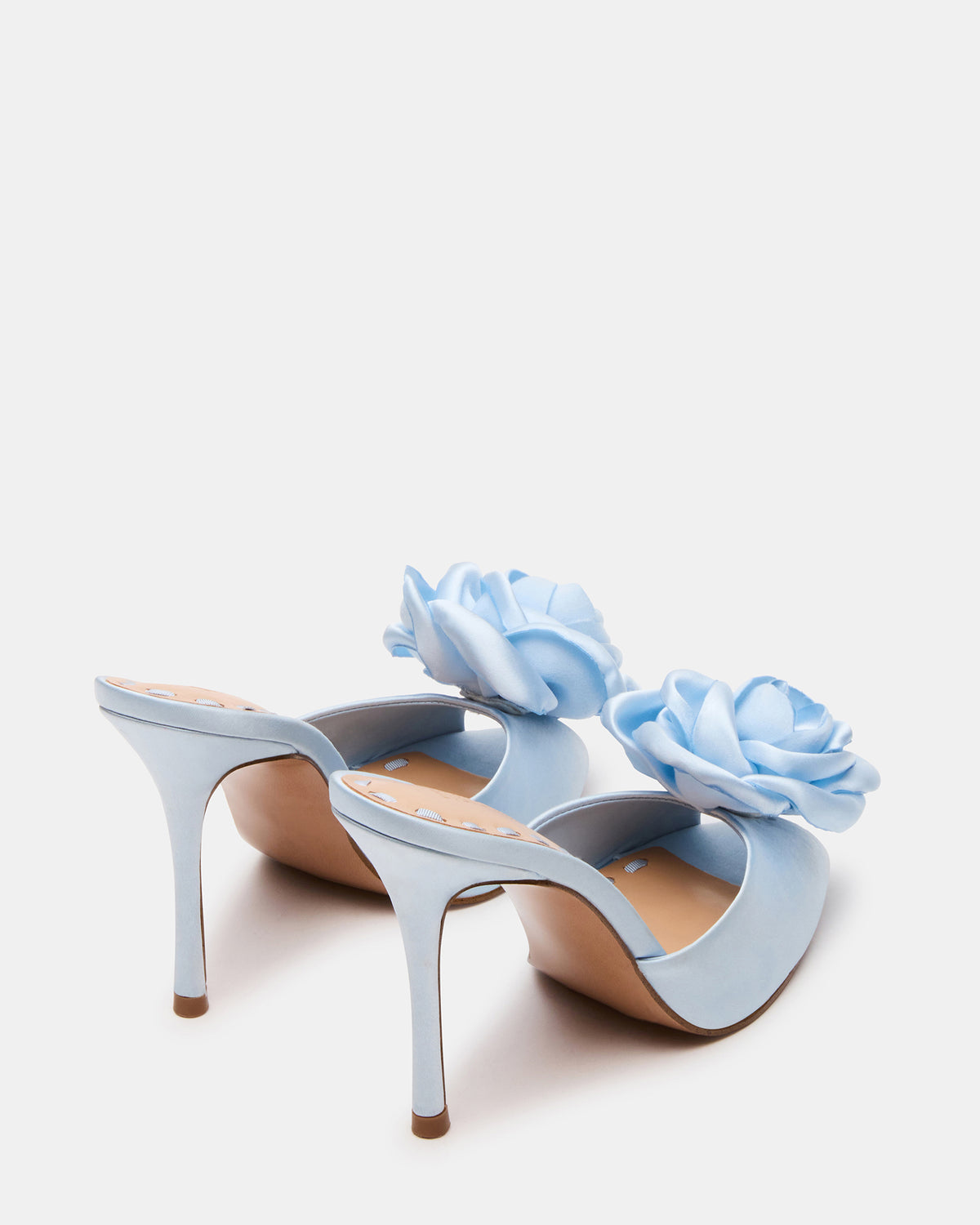 PRIYA Flower Blue Satin Mule Women's Heel - Steve Madden