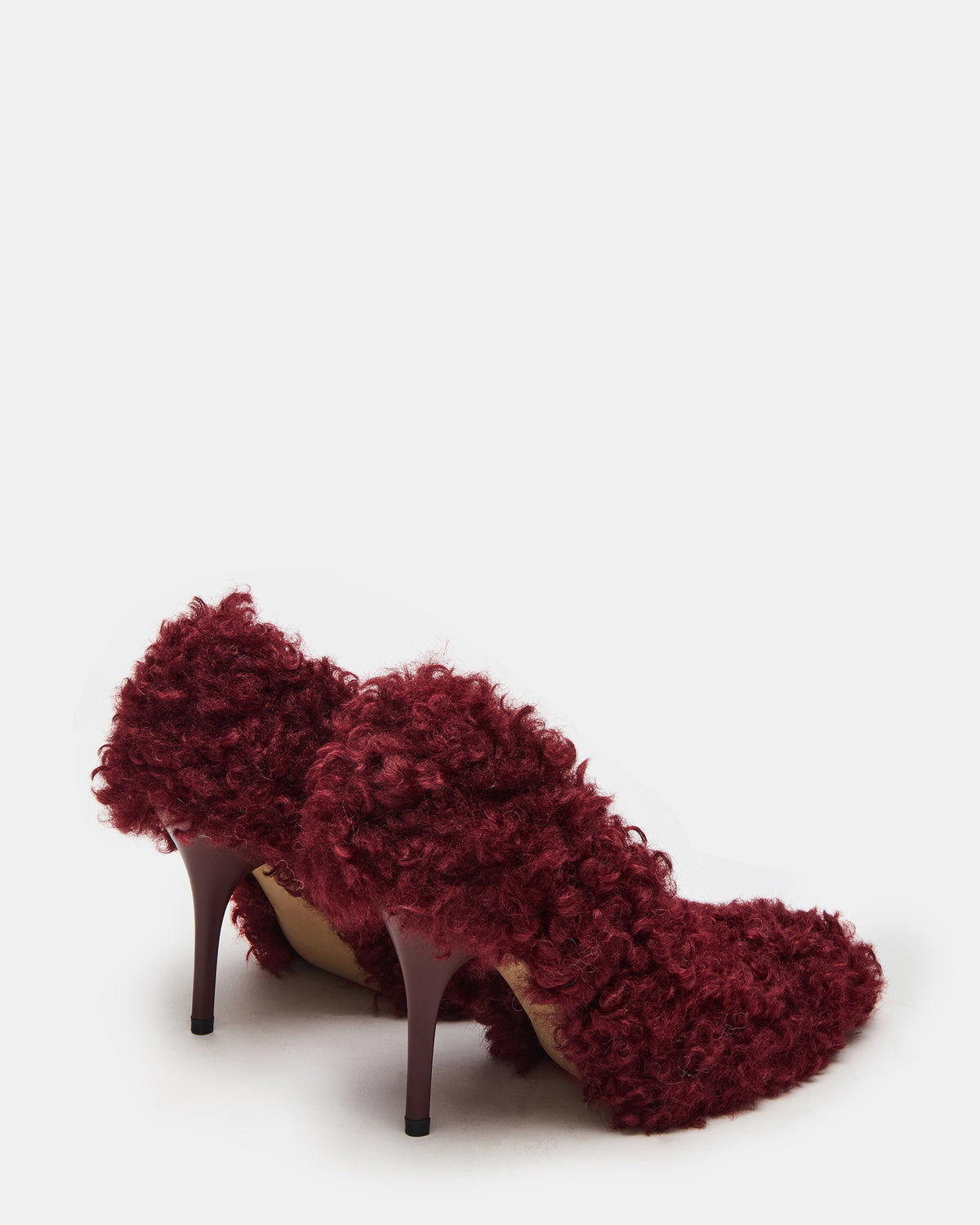 ACHILLES Red Pointed-Toe Faux Fur Stiletto Women's Heel - Steve Madden