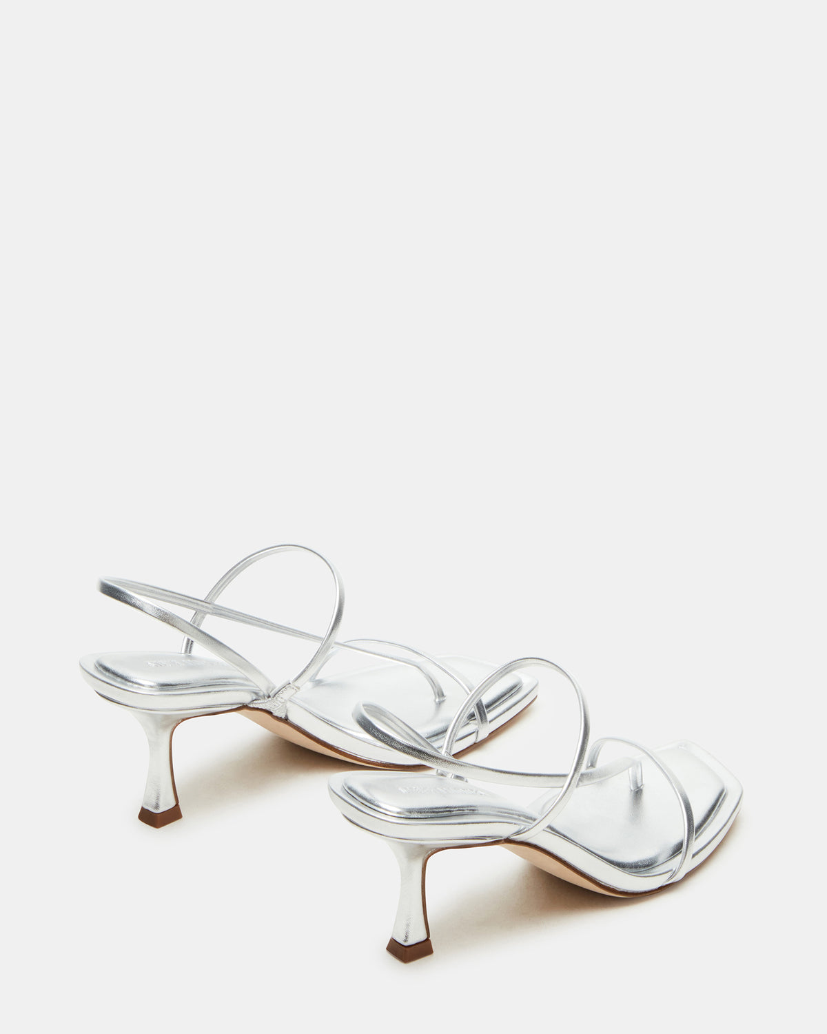 LOCKE Silver Women's Dainty Strappy Square Toe Heel - Steve Madden