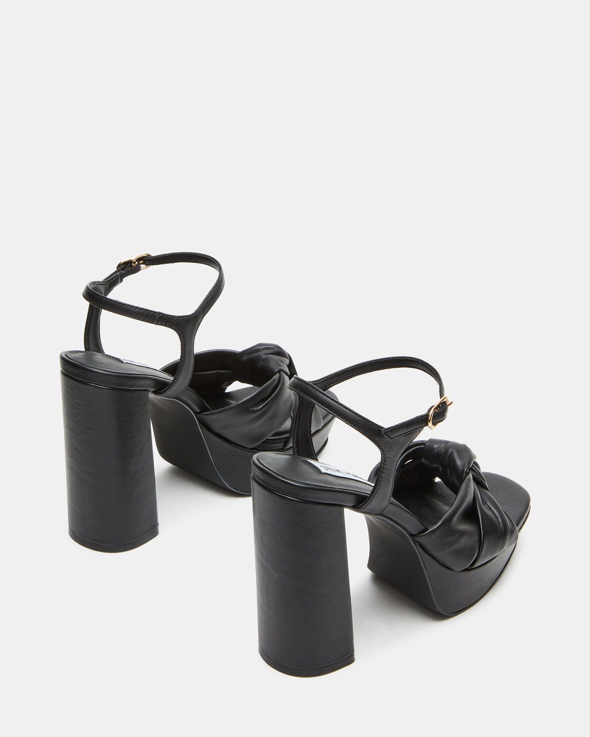 JOYRIDE Black Leather Platform Block Heel | Women's Heels - Steve Madden