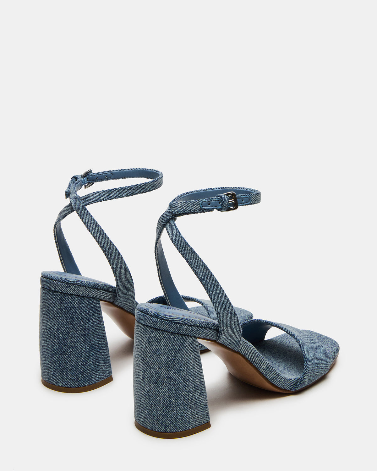 MESSA Denim Fabric Women's Square-Toe Block Heel - Steve Madden