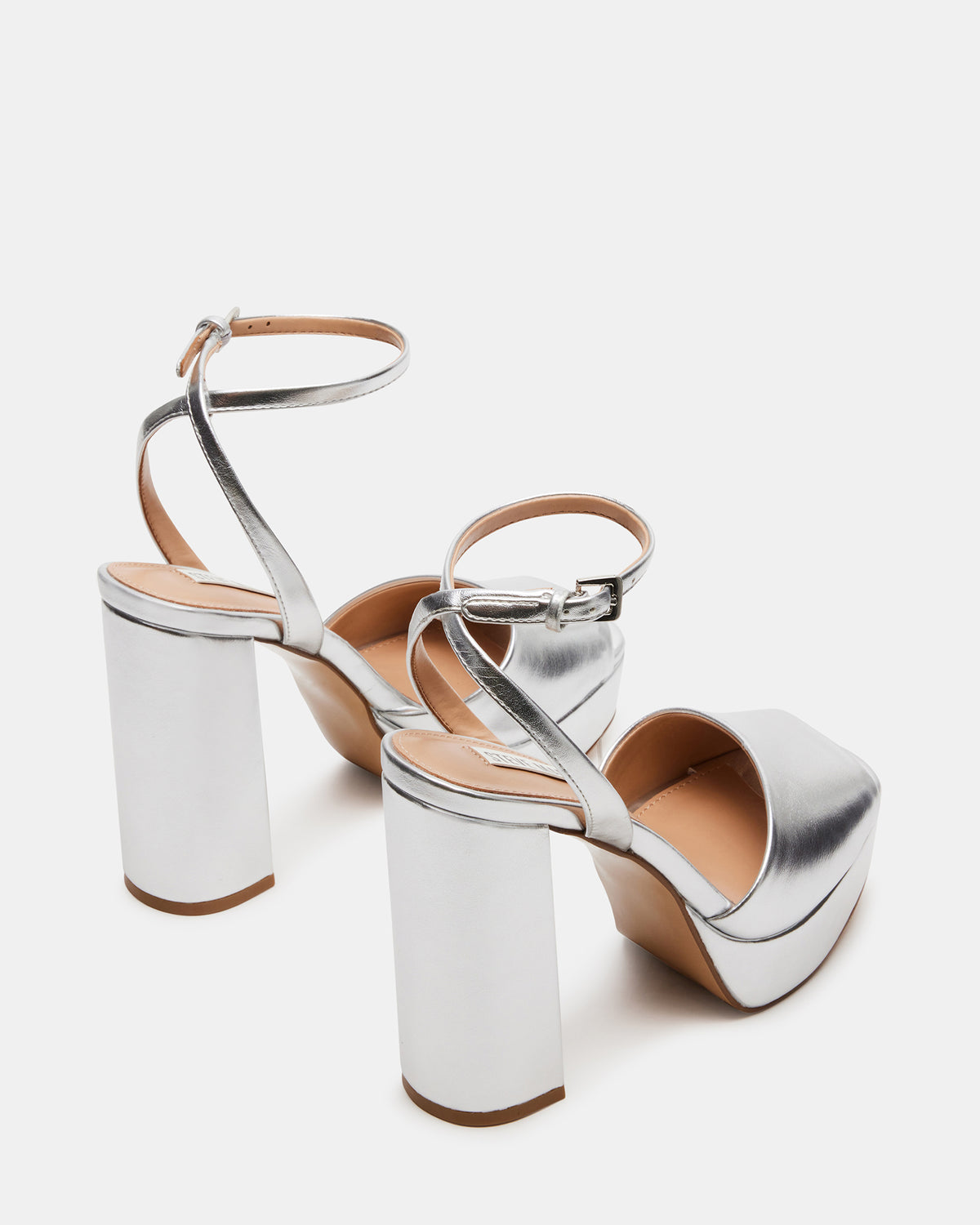LOURDES Silver Metallic Platform Heel | Women's Heels - Steve Madden