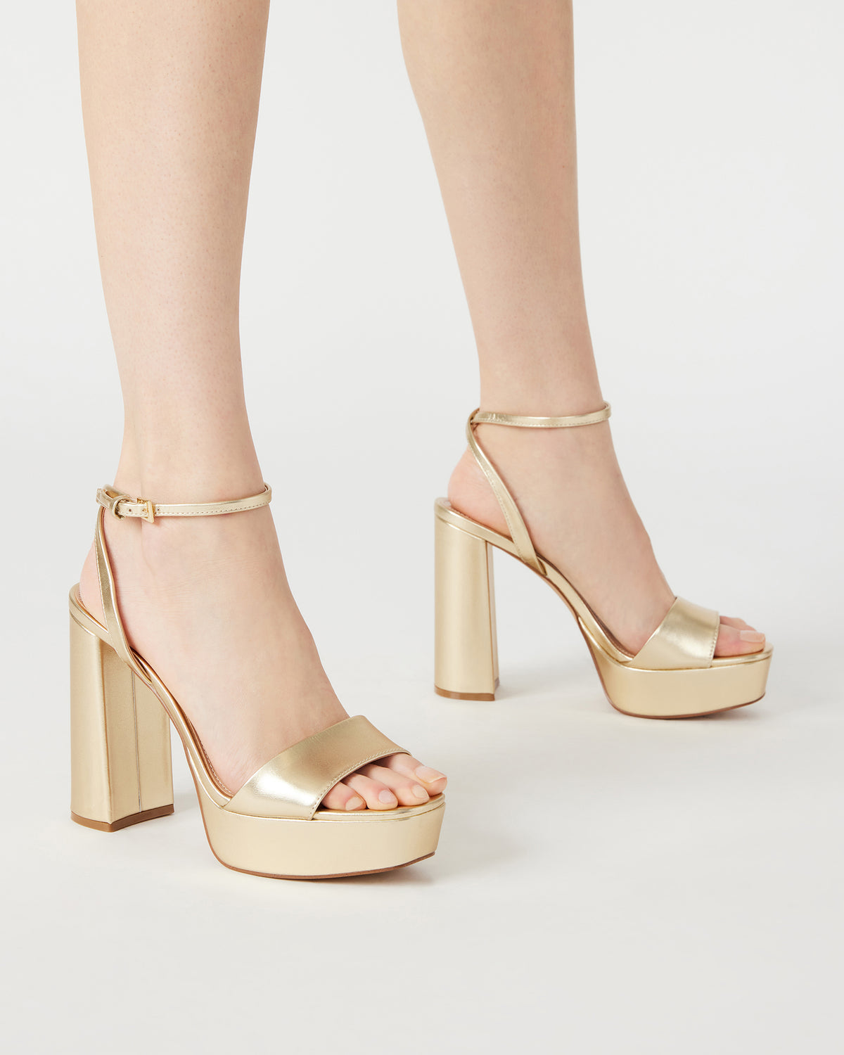 LESSA Bone Patent Platform Block Heel | Women's Heels - Steve Madden