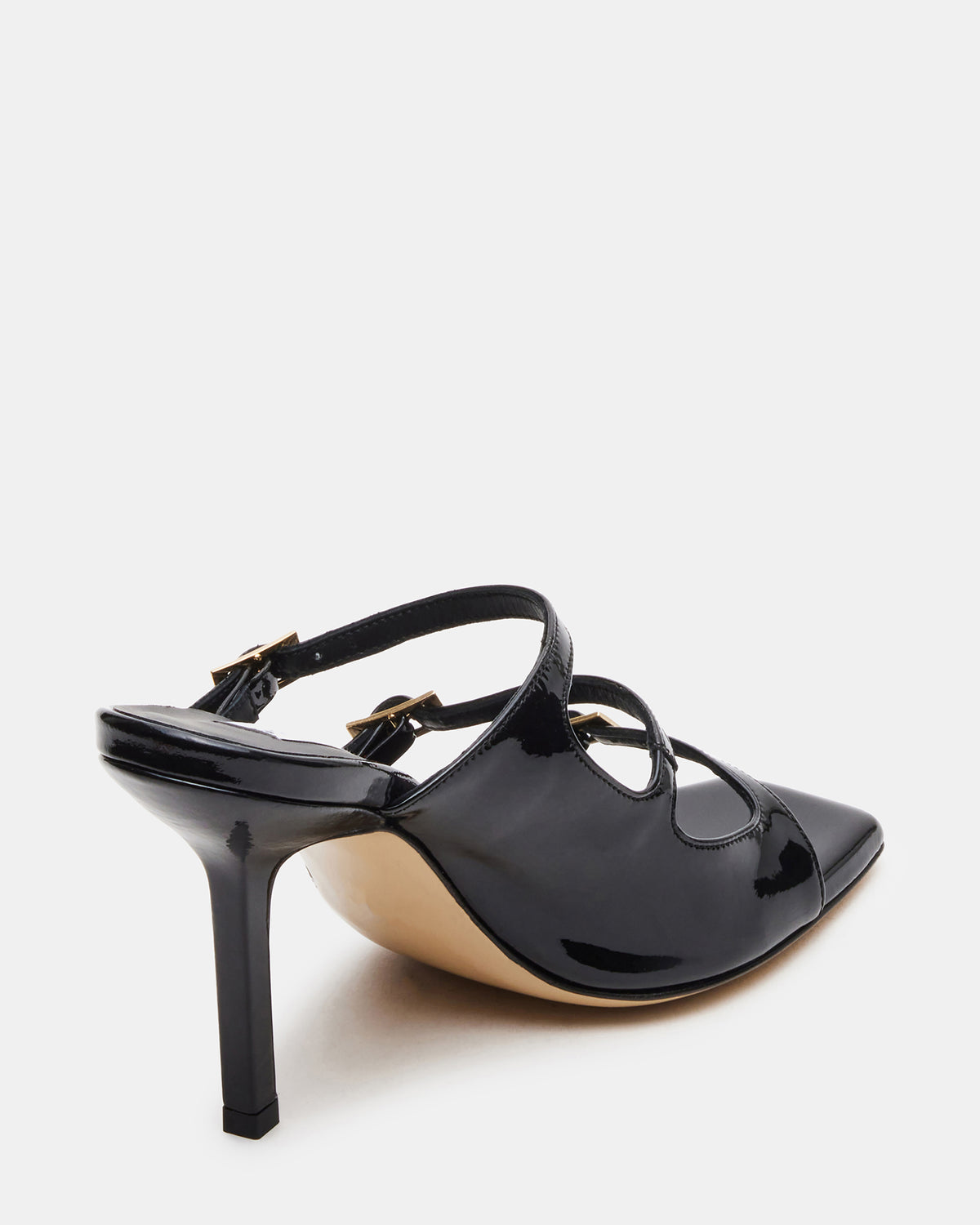 OPULENT Black Leather Square Toe Mule Heel | Women's Heels - Steve Madden