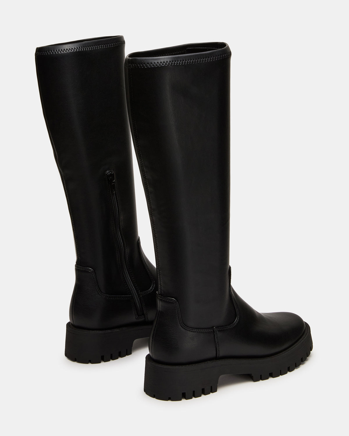 LABELLE Black Knee-High Lug Platform Women's Boot - Steve Madden