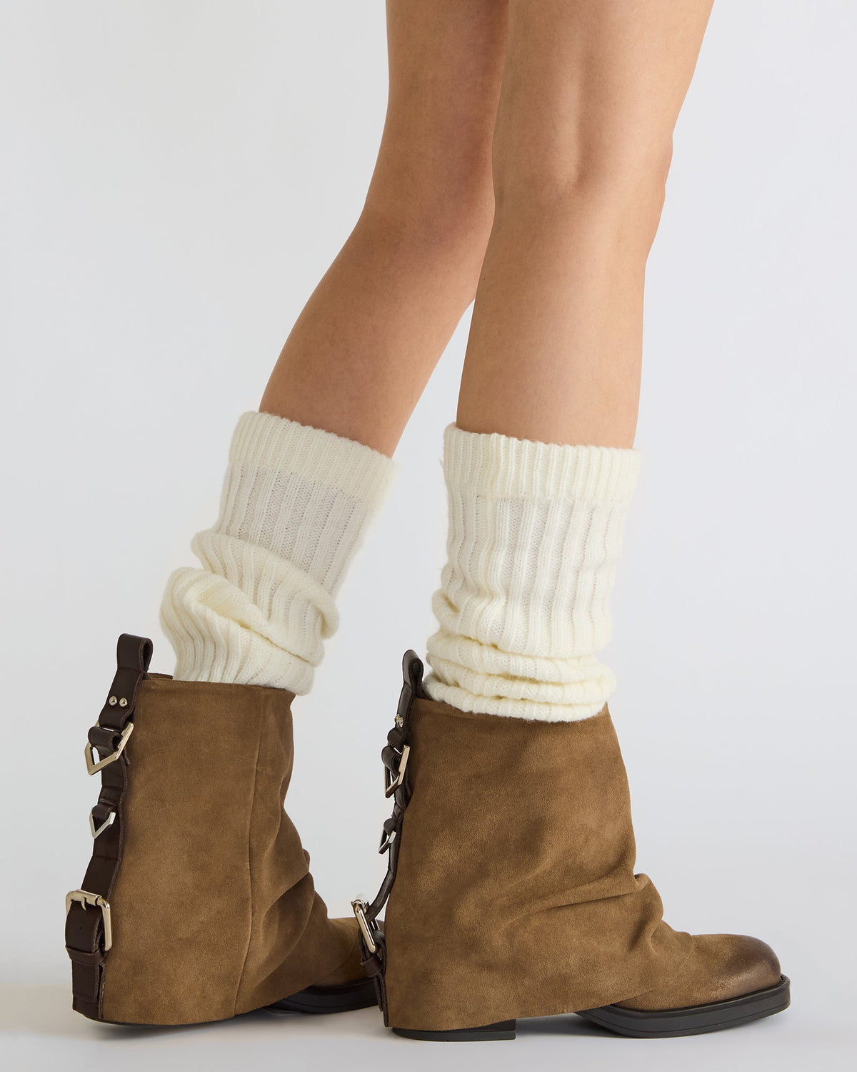 BENJI Denim Fabric Cuffed Fold-Over Moto Buckle Women's Ankle Boot - Steve Madden