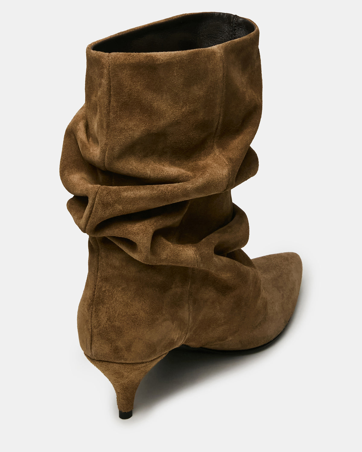 LEXEN Taupe Suede Pointed-Toe Fold-Over Scrunched Women's Ankle Boot - Steve Madden