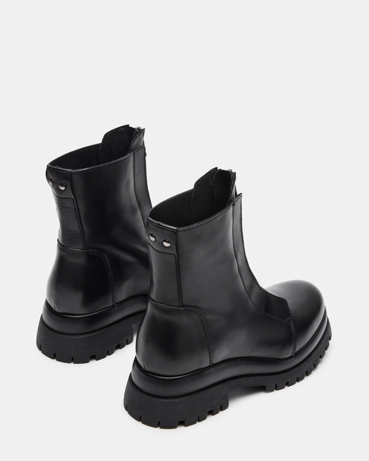MILTON Black Leather Moto Women's Ankle Boot - Steve Madden