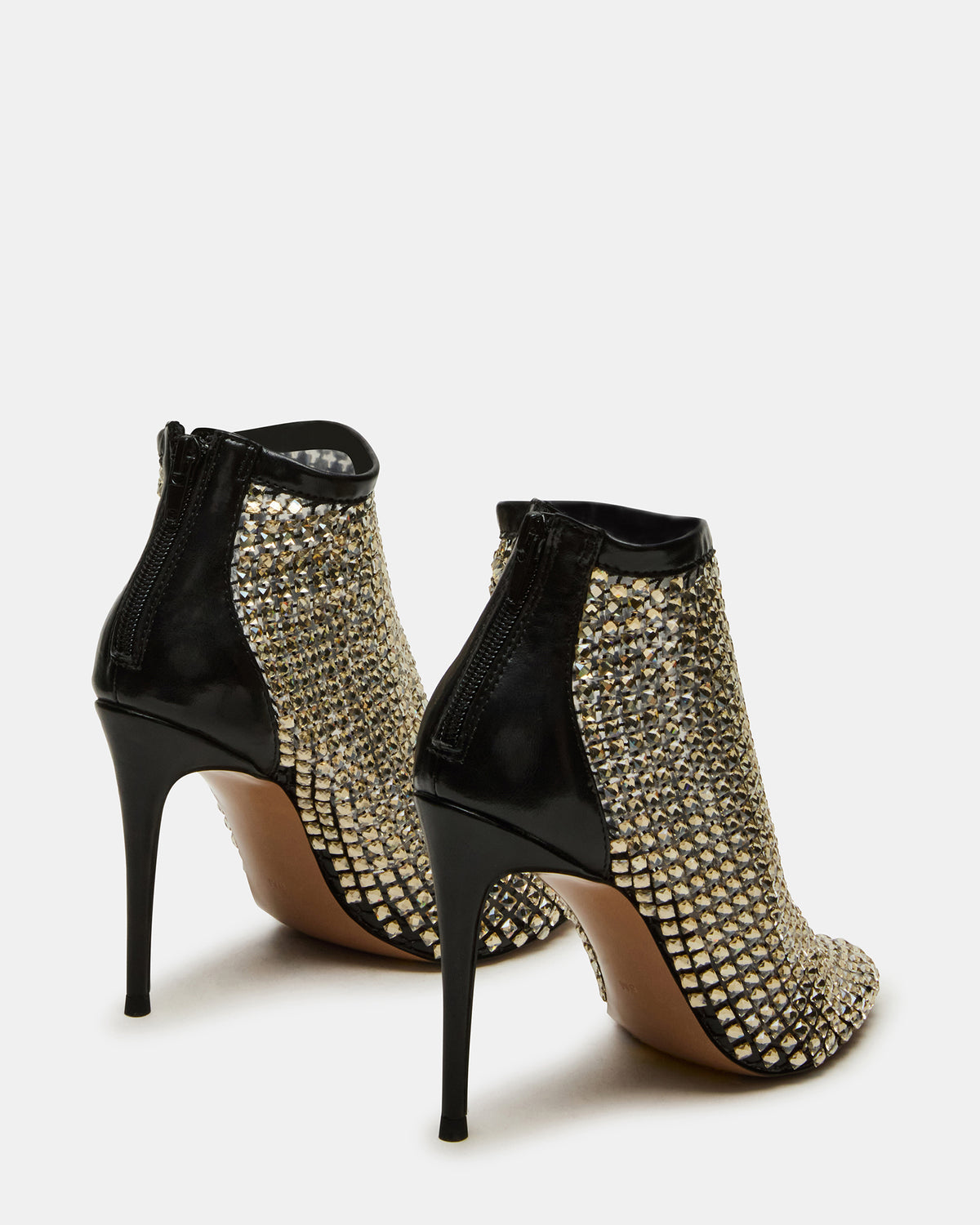 DANCIN Gold Multi Stiletto Heeled Mesh Rhinestone Women's Ankle Boot - Steve Madden