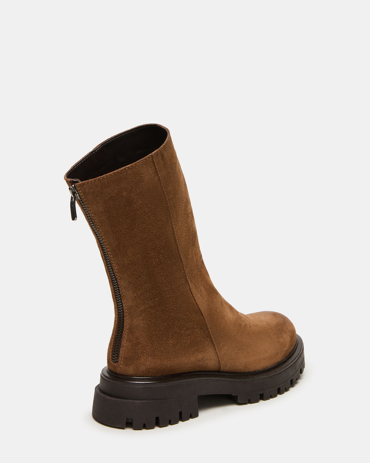 LAMI Dark Taupe Suede Lug Sole Women's Ankle Boot - Steve Madden