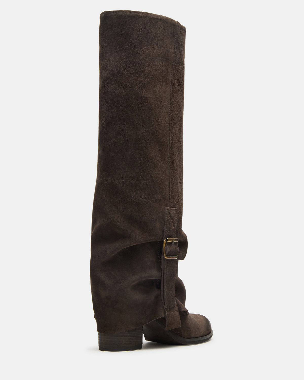 BOZEMAN Dark Taupe Suede Knee-High Fold-Over Cuffed Women's Boot - Steve Madden