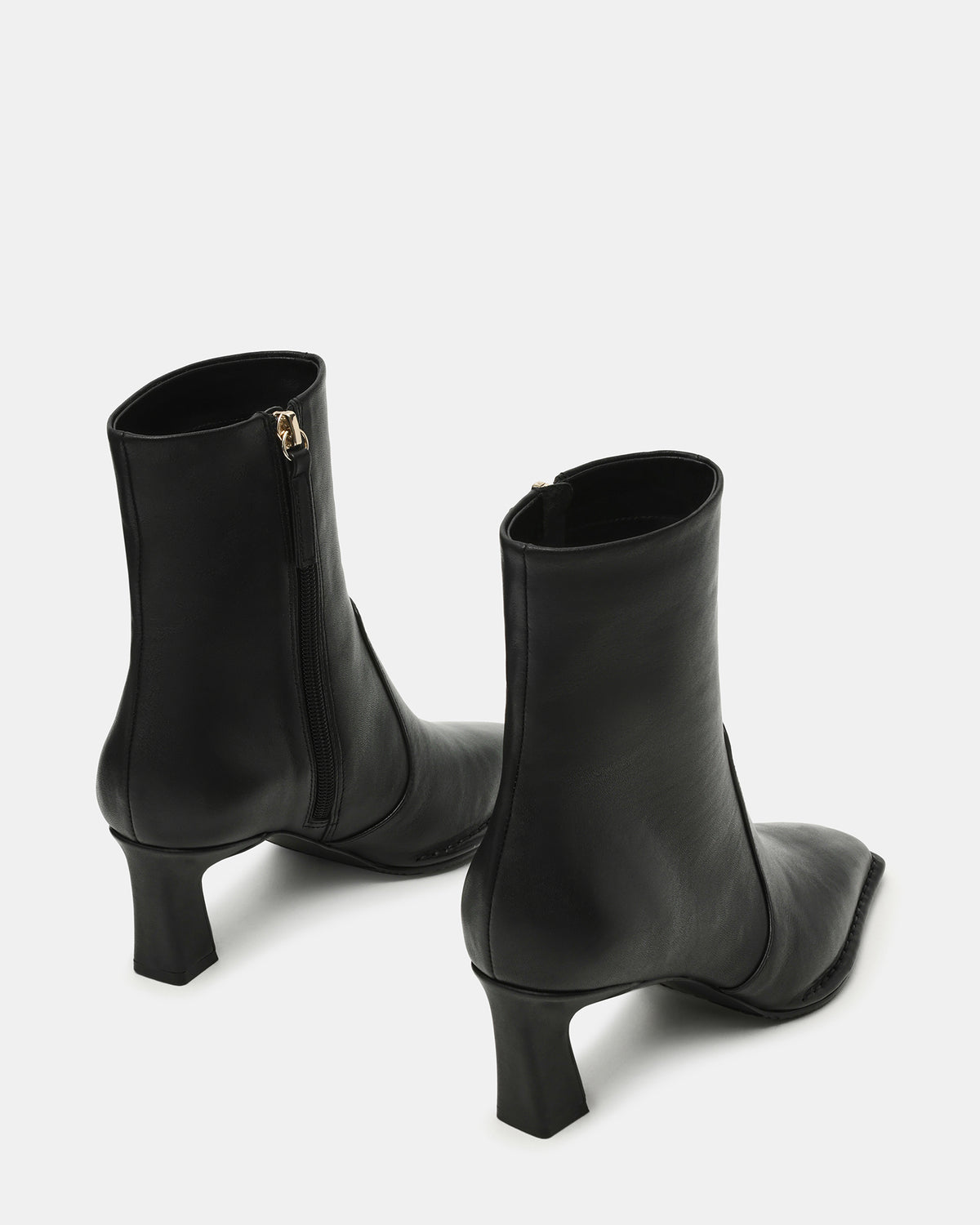 FARE Black Leather Square Toe Women's Ankle Boot - Steve Madden