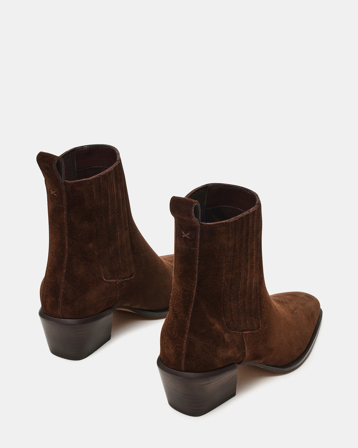 DARSEN Brown Suede Square-Toe Block Heel Women's Ankle Boot - Steve Madden