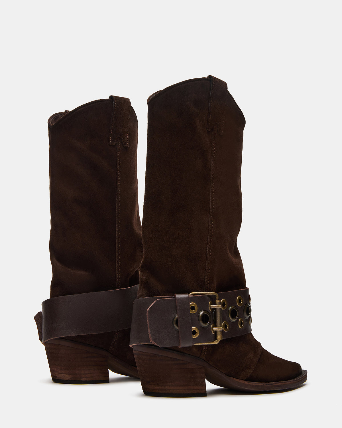 ASHWOOD Brown Suede Pointed-Toe Western Women's Boot - Steve Madden