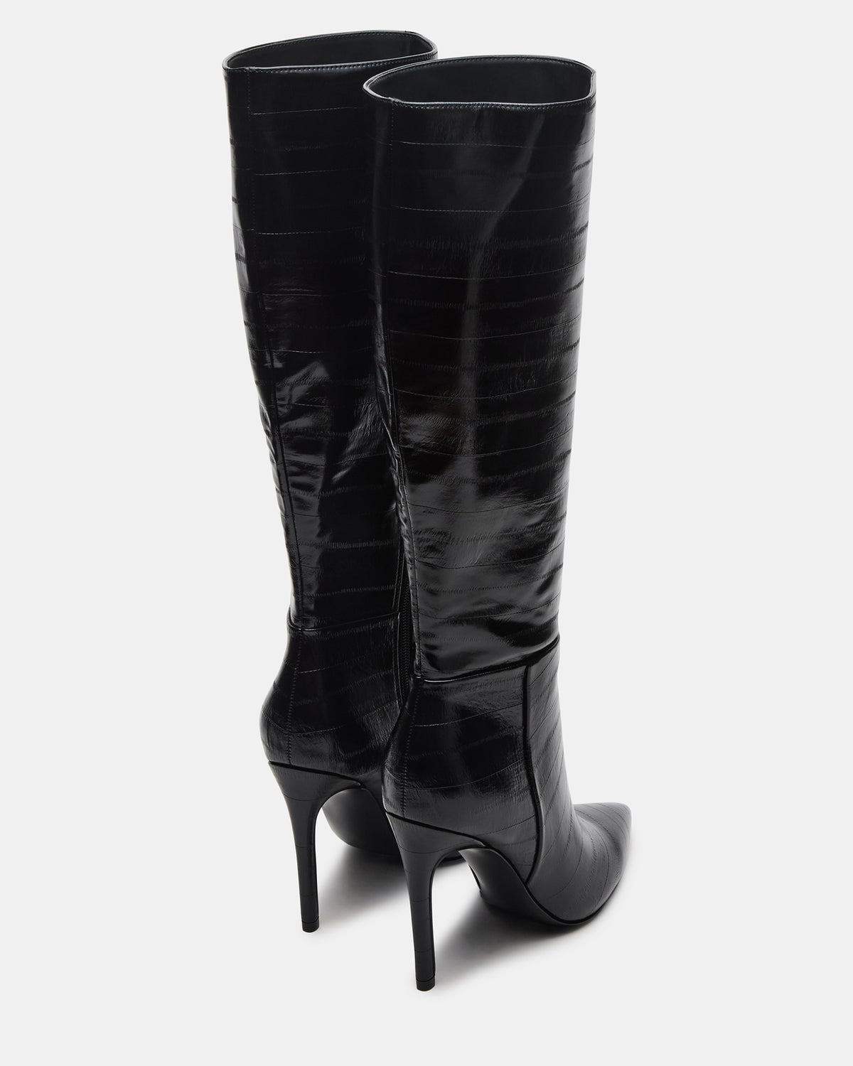 NITRO Black Eel Pointed-Toe Stiletto Heel Knee-High Women's Boots - Steve Madden