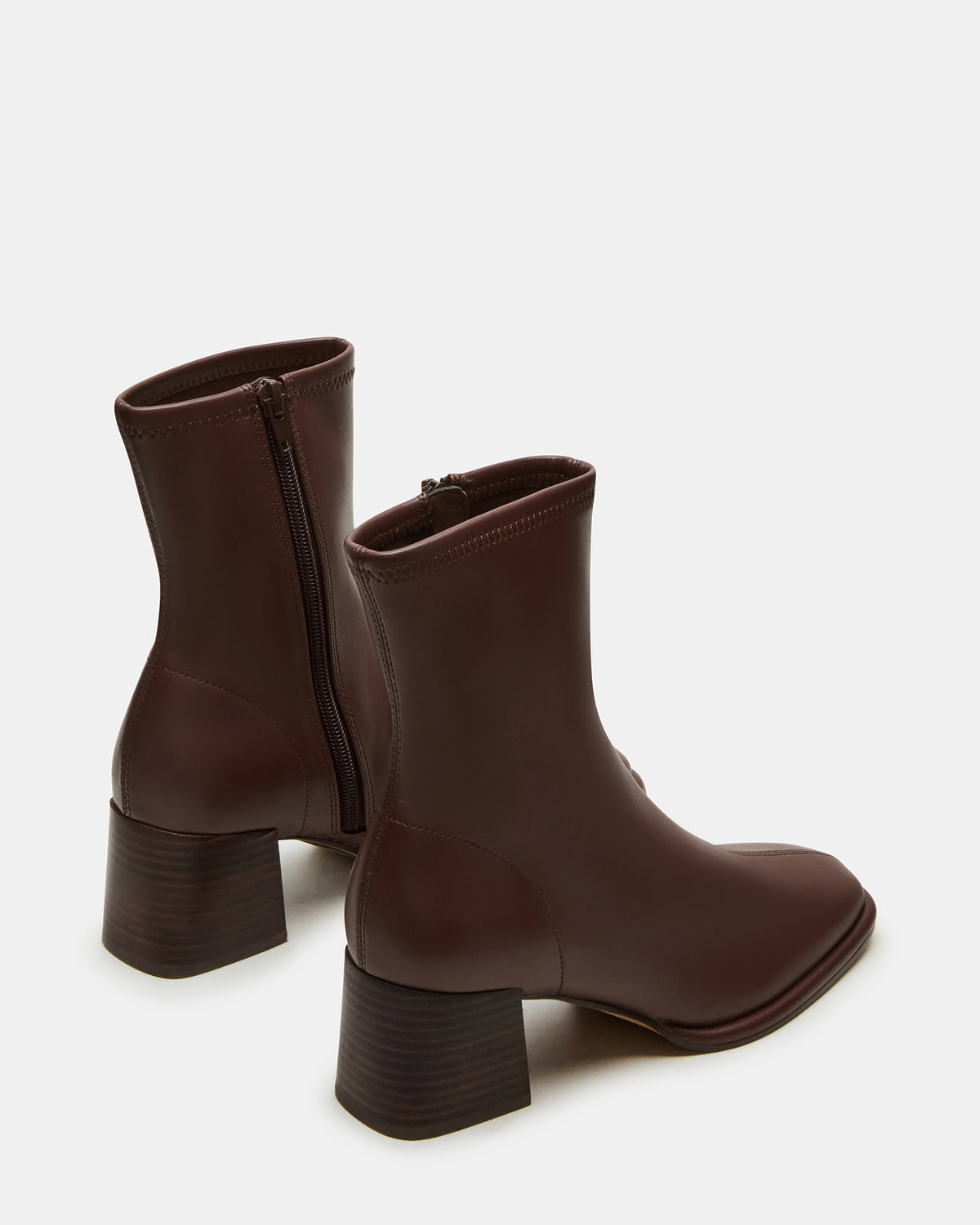 PAMMY Brown Square-Toe Block Heel Women's Ankle Boot - Steve Madden