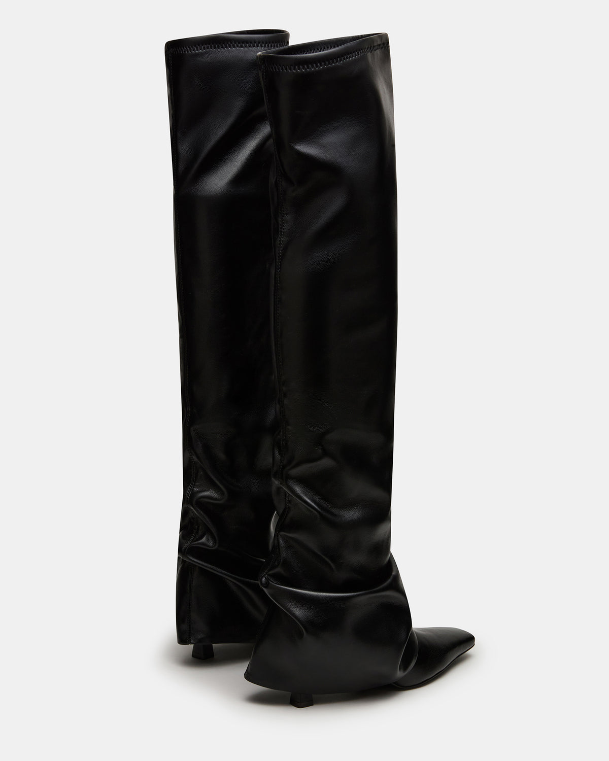 TATIANA Black Square Toe Cuffed Knee-High Women's Boot - Steve Madden