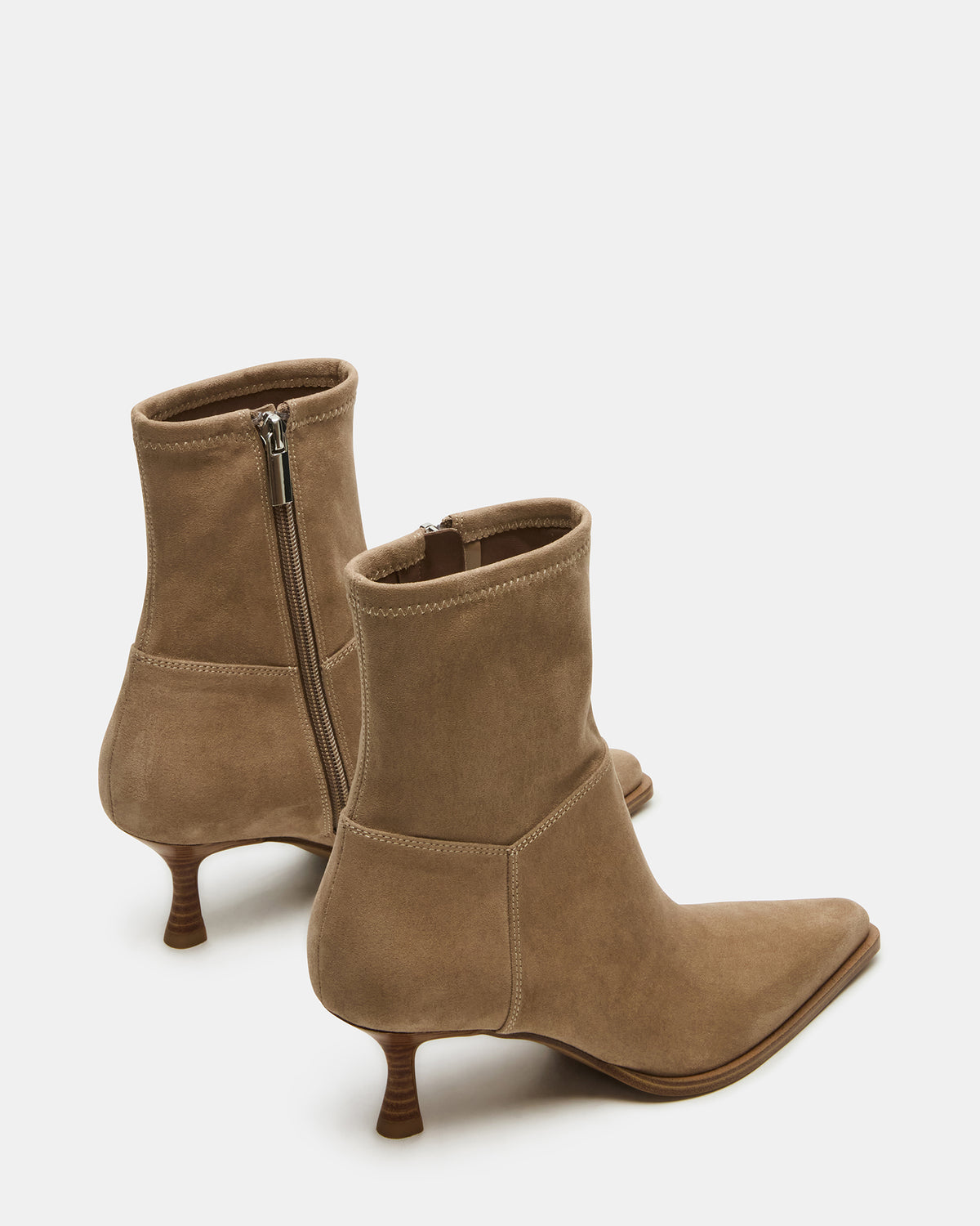 STASIA Taupe Pointed-Toe Kitten Heel Women's Ankle Boot - Steve Madden