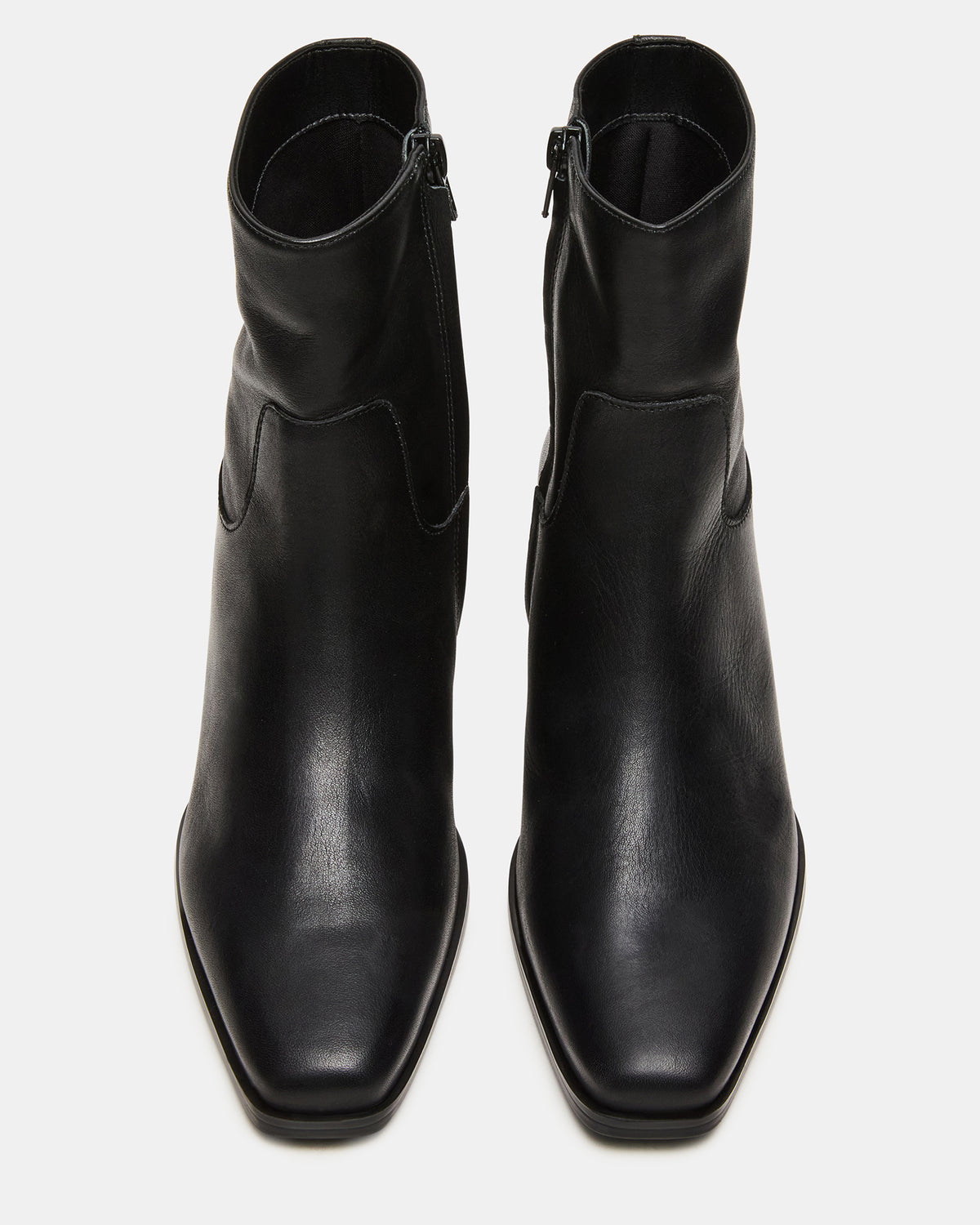 DANEY Black Leather Square-Toe Women's Ankle Boot - Steve Madden