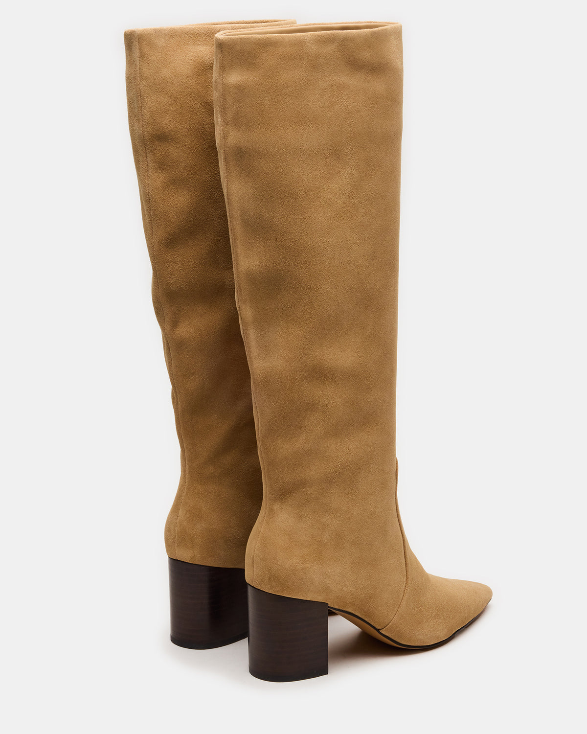 SKYLINE Taupe Suede Knee-High Pointed Toe Women's Boot - Steve Madden