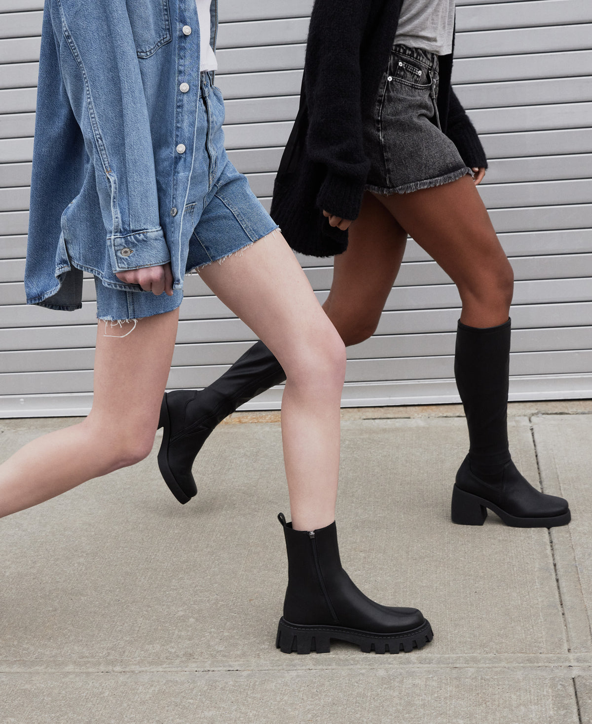 CHARGES Black Leather Platform Bootie | Women's Booties - Steve Madden