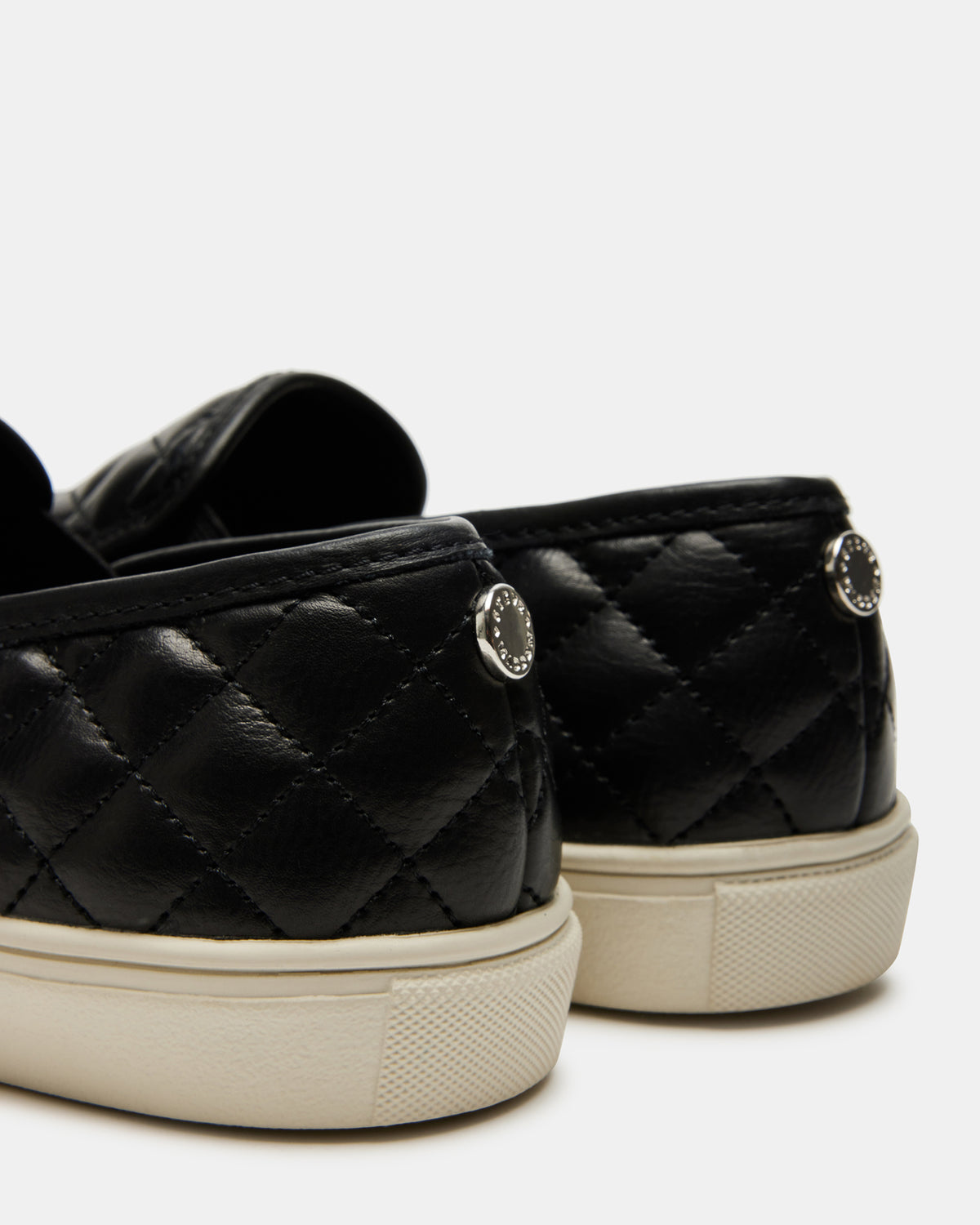 ECENTRCQ Black Leather Women's Slip On Sneakers - Steve Madden