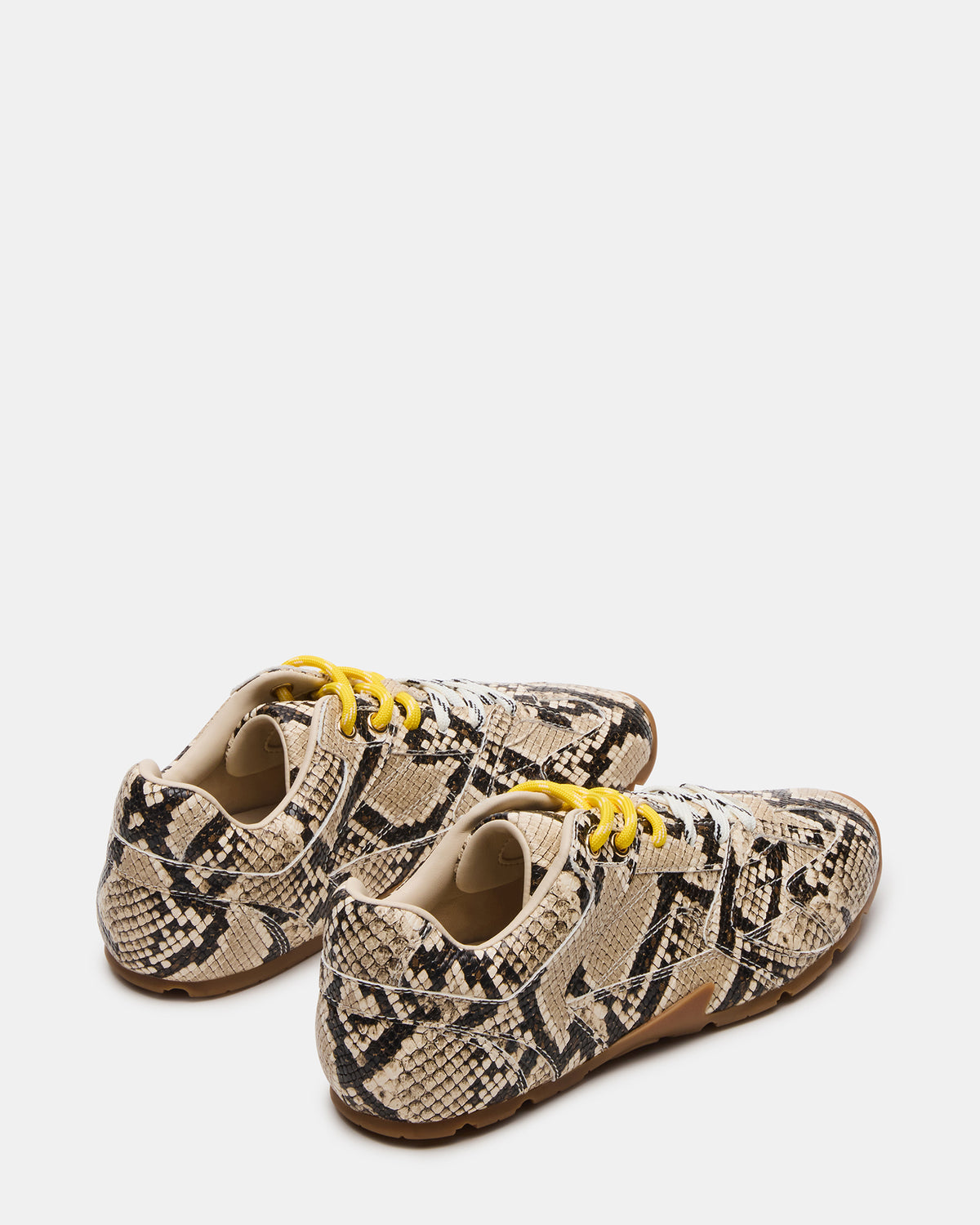 AZIEL Tan Snake Low-Top Lace-Up Women's Sneakers - Steve Madden