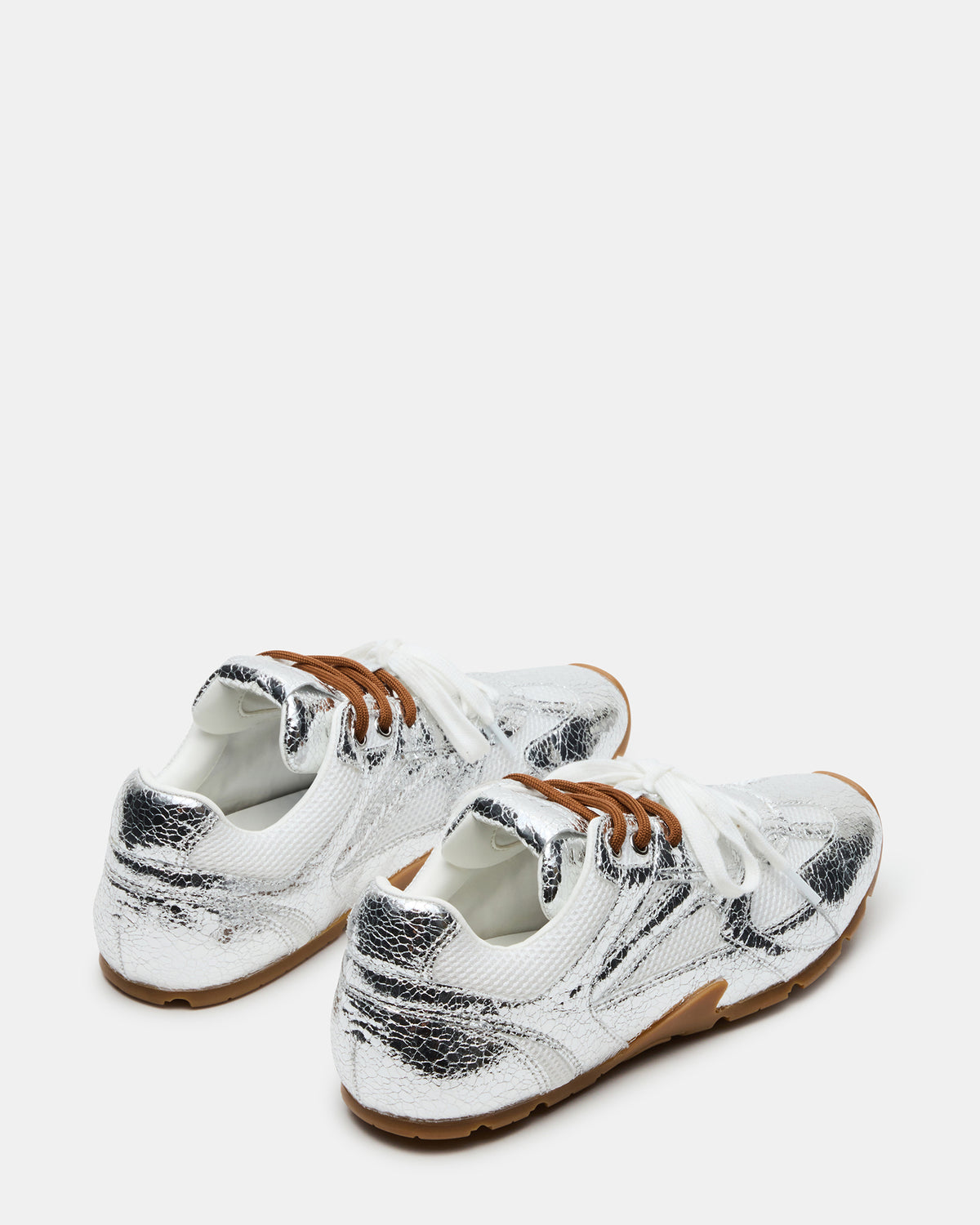 AZIEL Silver Low-Top Lace-Up Women's Sneakers - Steve Madden