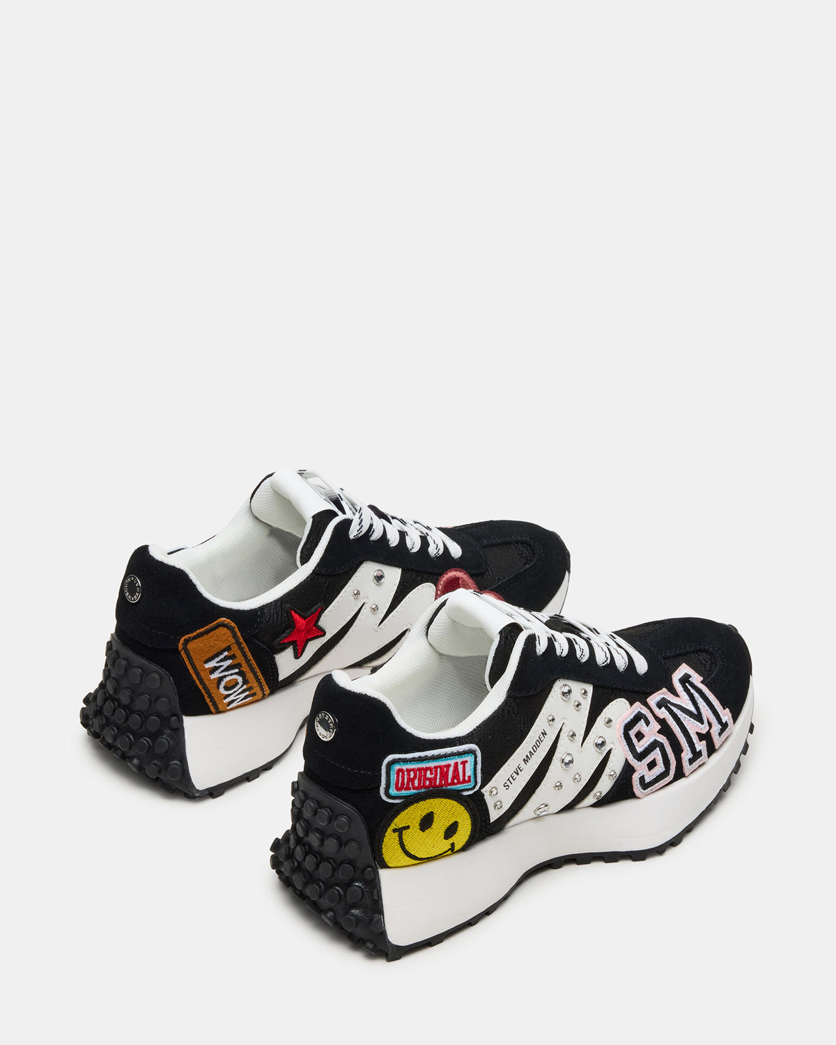 CAMPO Black Multi Patches Lace-Up Women's Sneaker - Steve Madden