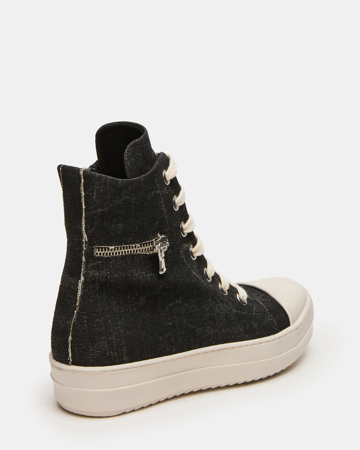 DEVON Black/White High-Top Lace-Up Women's Sneaker - Steve Madden