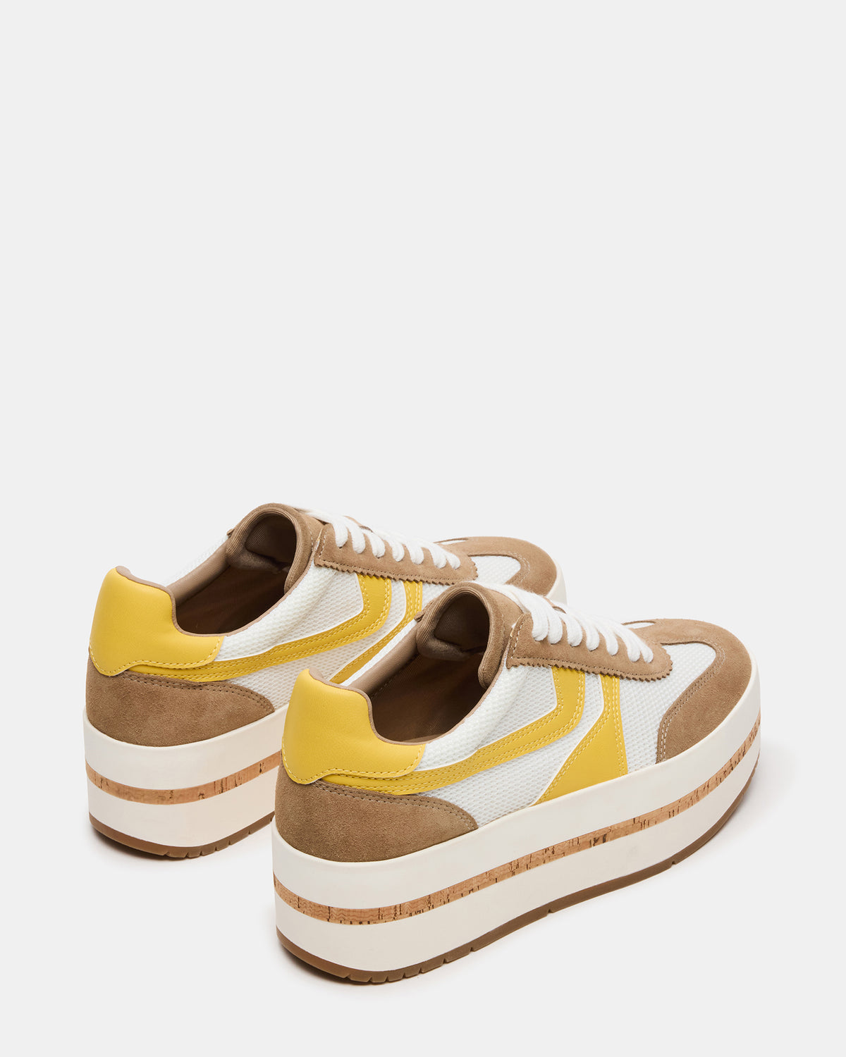 JUDGE Taupe Multi Platform Low-Top Lace-Up Women's Sneaker - Steve Madden