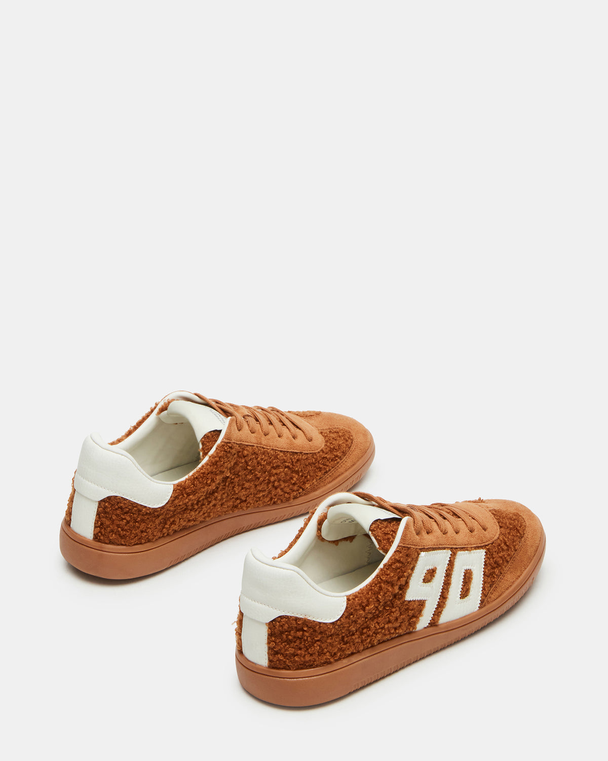 NINETIES Tobacco Low-Top Faux Shearling Sneaker | Women's Sneakers - Steve Madden