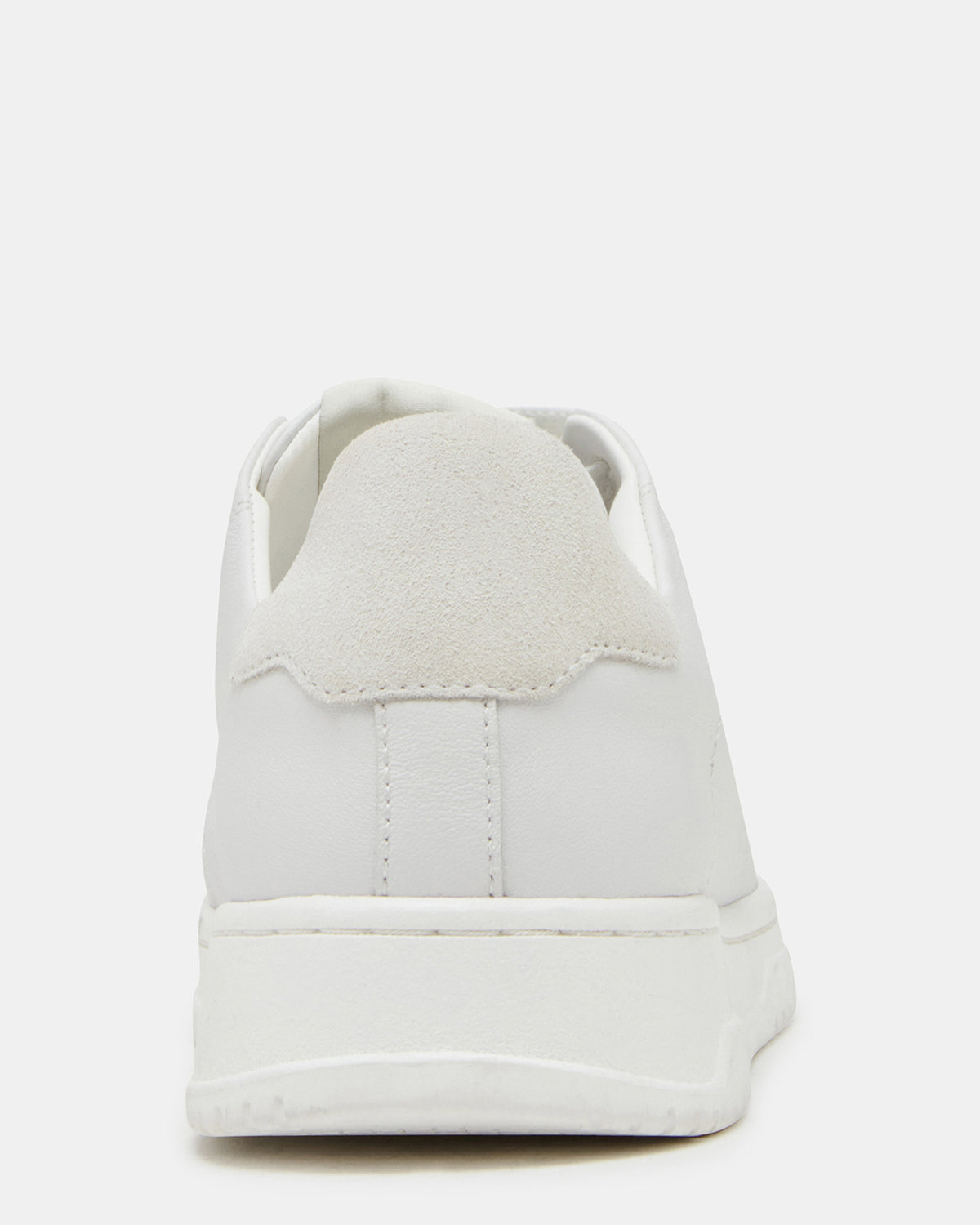 ELSIN White Leather Women's Low-Top Lace-Up Sneaker - Steve Madden
