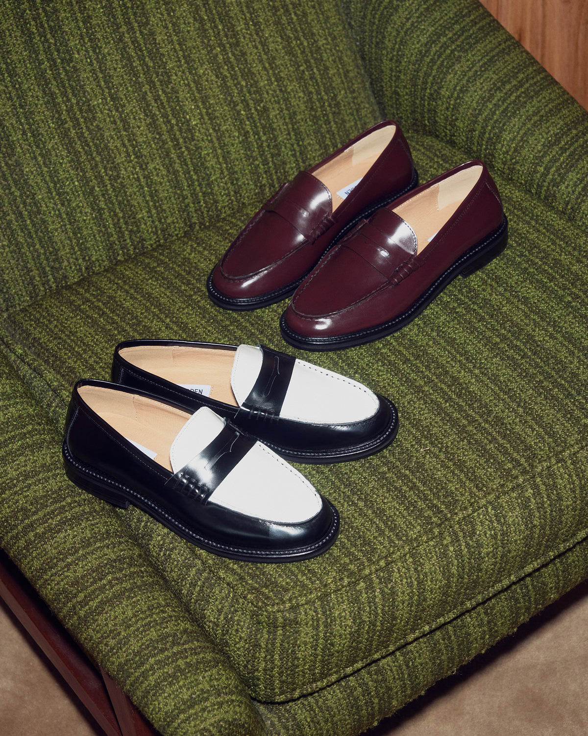 MADISON Burgundy Box Leather Women's Penny Loafer - Steve Madden