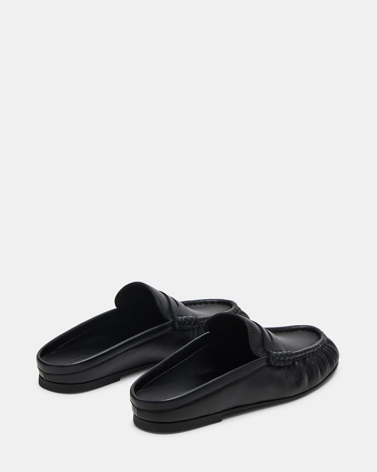 RAFE Black Leather Slip-On Mule Women's Flat - Steve Madden