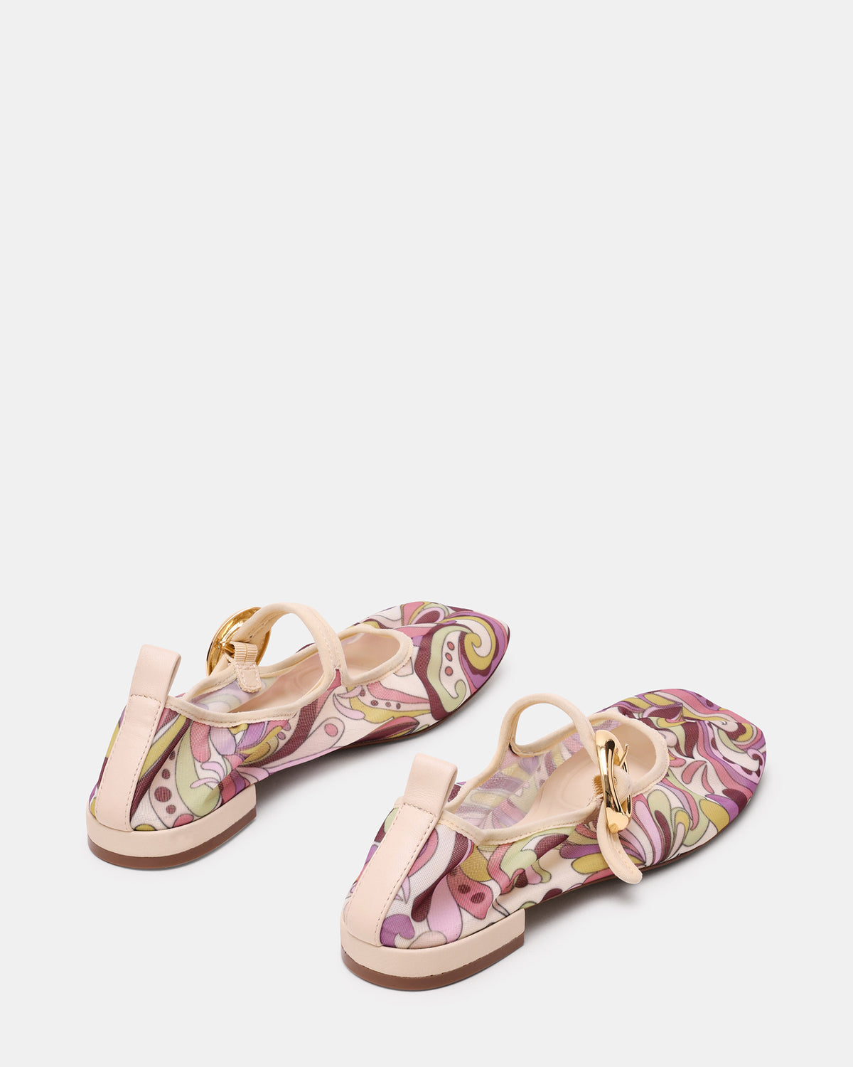 DAFFIA Purple Multi Mary Jane Gold-Detail Buckle Ballet Women's Flat - Steve Madden