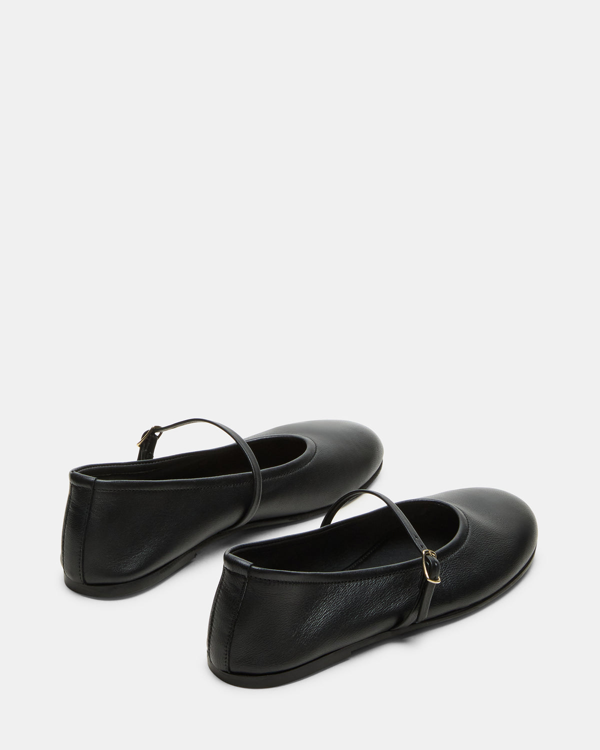 BESETTE Black Leather Mary Jane Ballet Women's Flat - Steve Madden