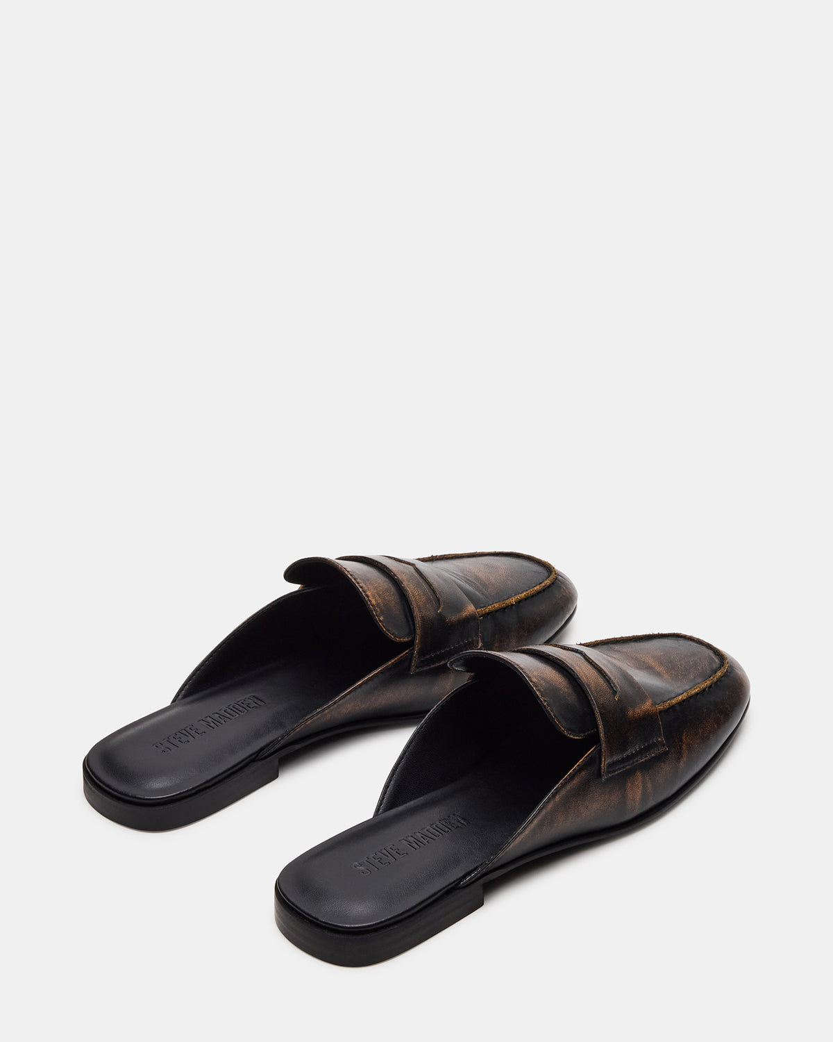 CALEB Brown Distressed Women's Slip-On Mule Flat - Steve Madden