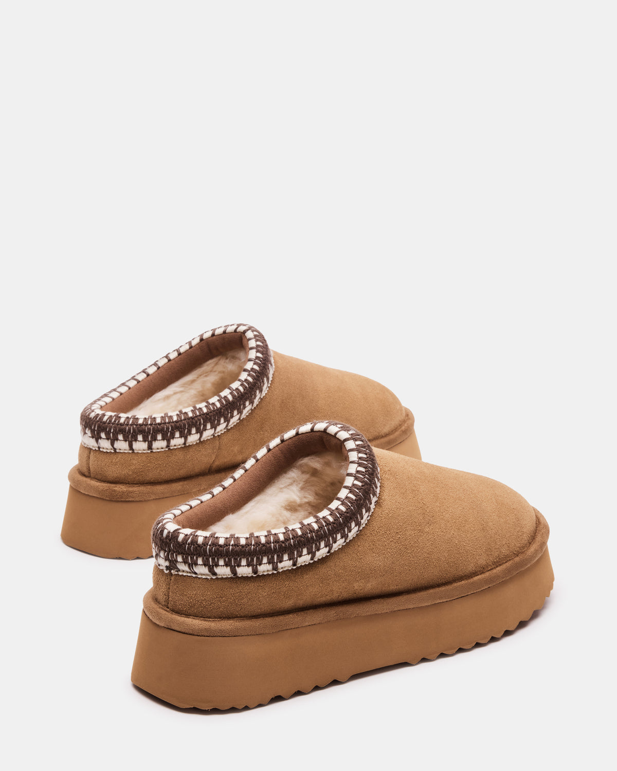 SELENA Chestnut Suede Women's Natural Slip-On Mule Flat - Steve Madden
