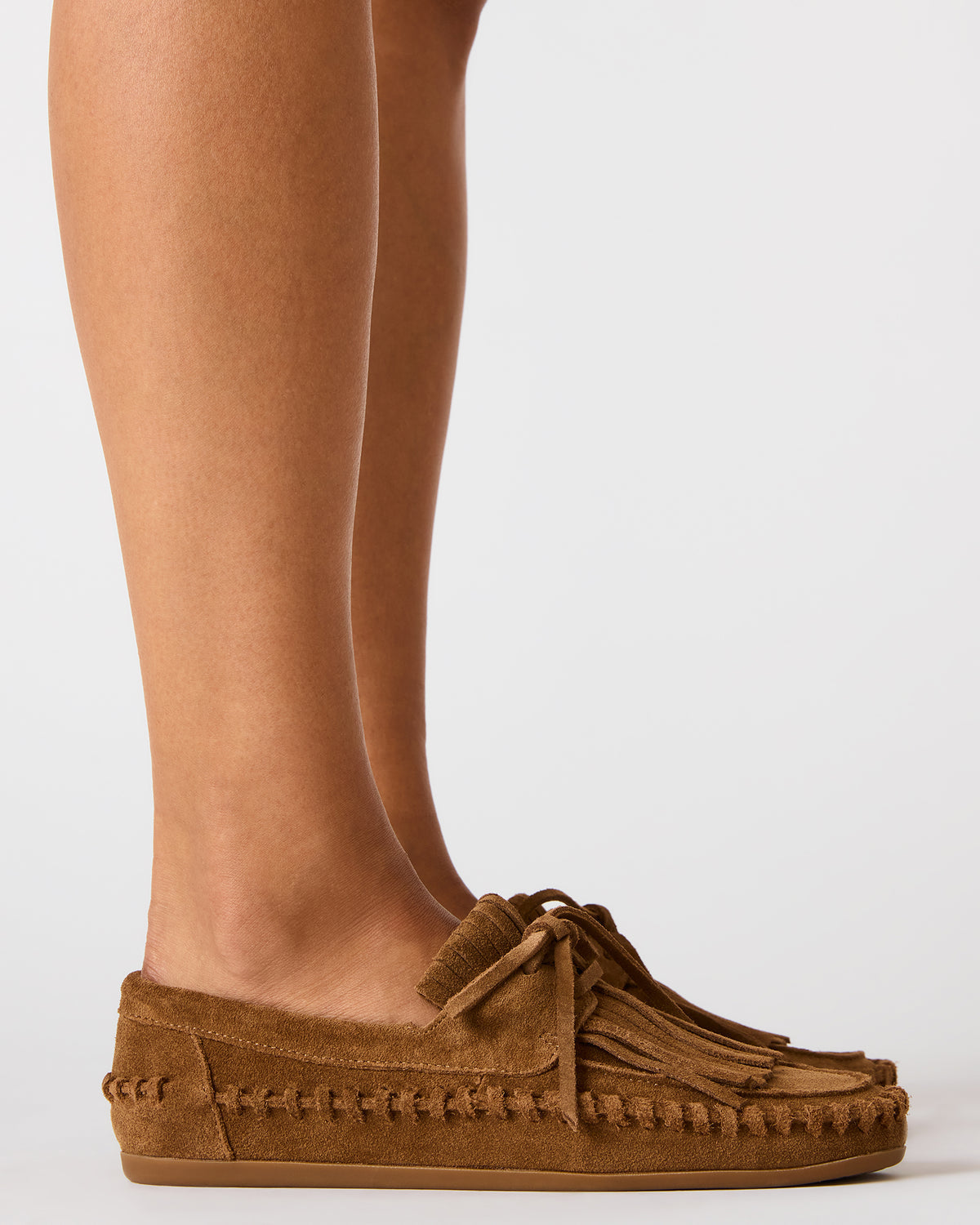 SAMUAL Black Distressed Fringe Boat Women's Loafer - Steve Madden