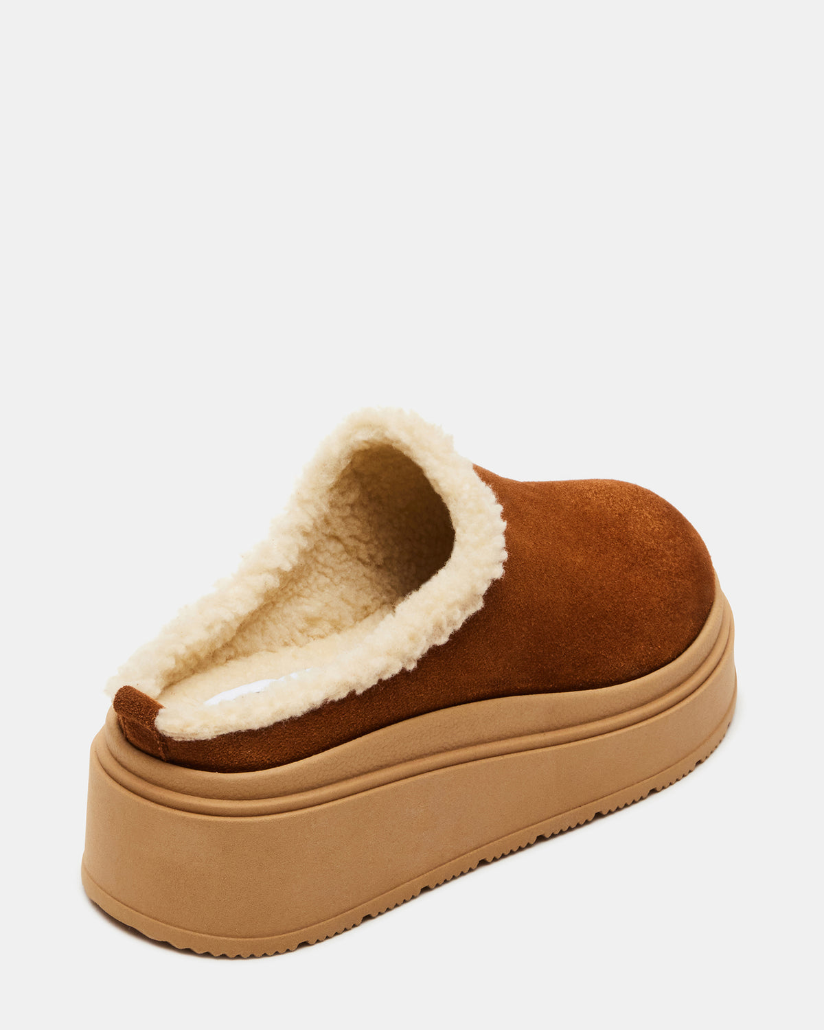 SMORES Tan Suede Faux Fur Slip-On | Women's Flats - Steve Madden