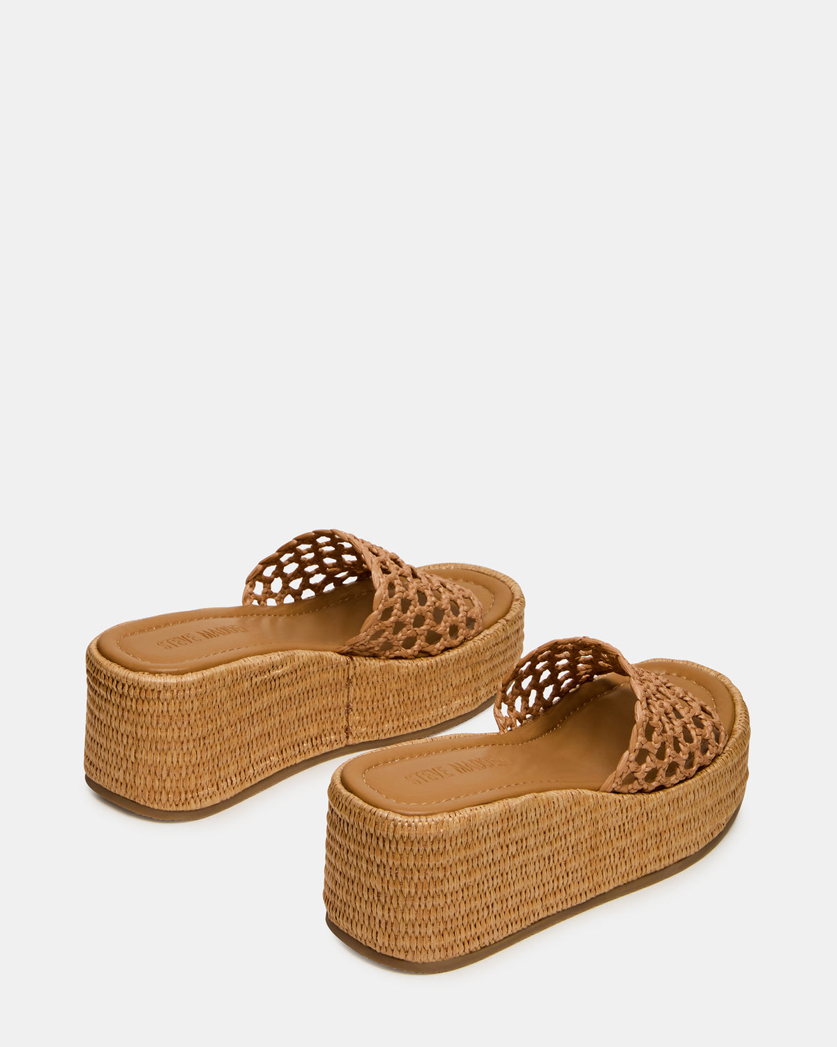 BRANDY Raffia Woven Mule Platform Slide Women's Sandal - Steve Madden