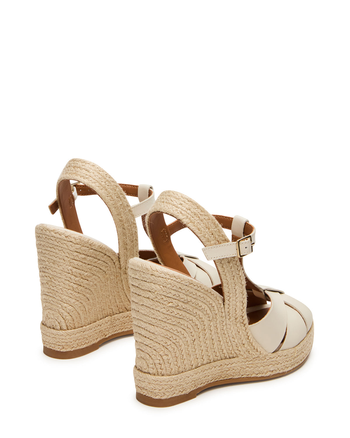 THELMA Bone Leather Espadrille Wedge Ankle Strap Women's Sandal - Steve Madden
