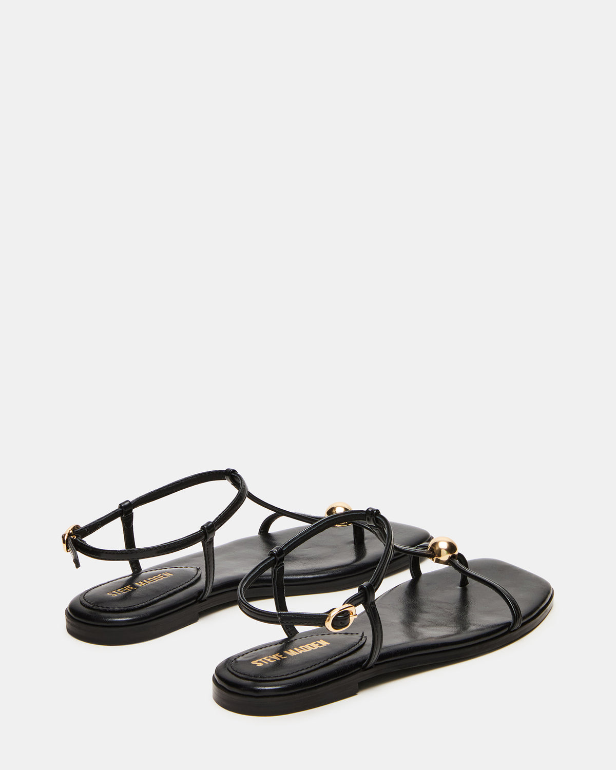 RITZY Black Square-Toe Strappy Women's Sandal - Steve Madden