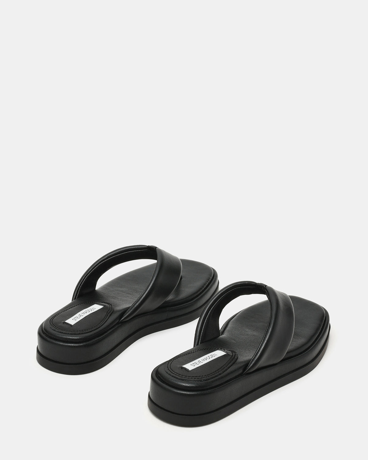 BELLA Black Thong Square-Toe Platform Women's Sandal - Steve Madden