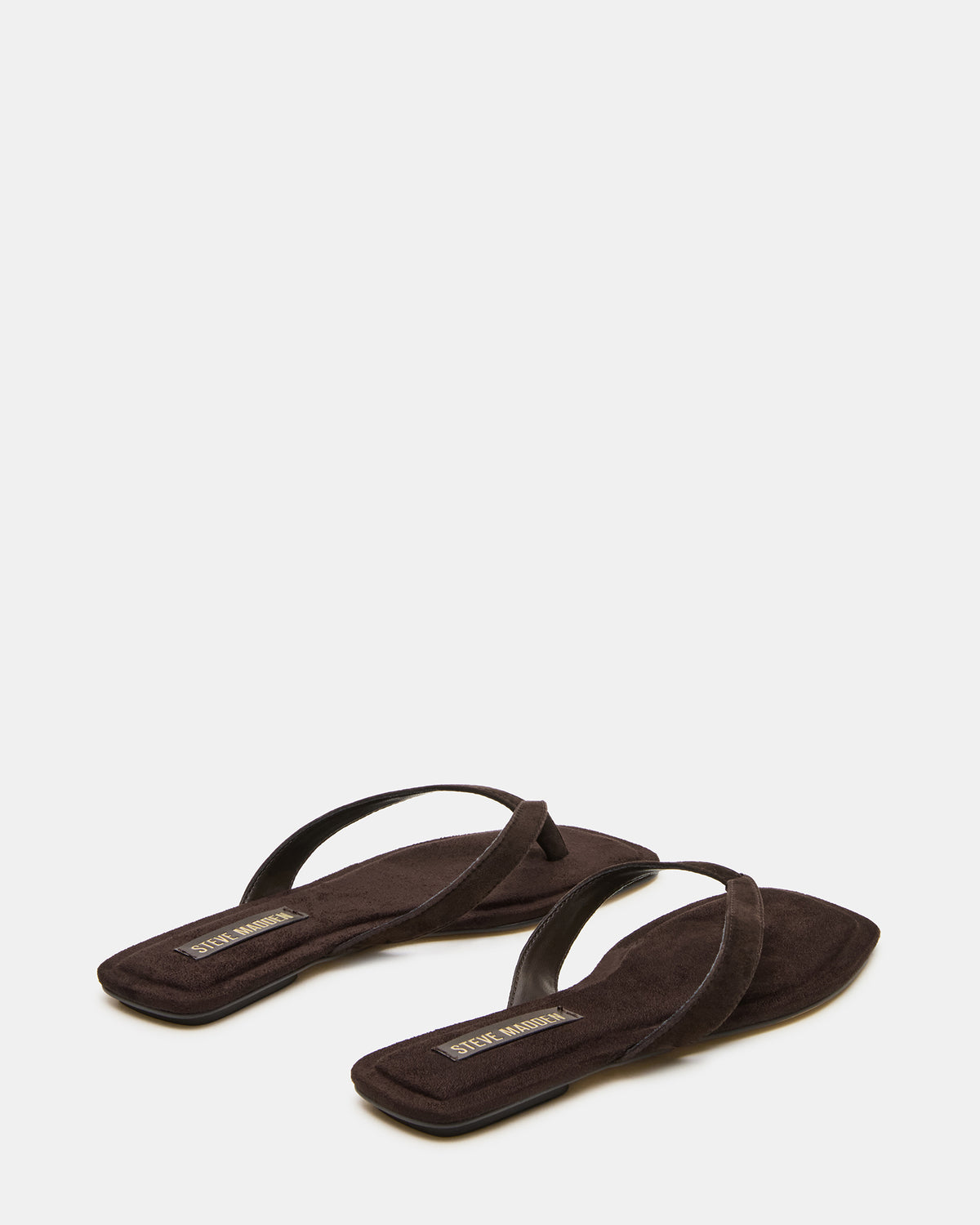 TRELLA Brown Suede Square-Toe Thong Women's Sandal - Steve Madden